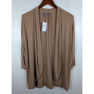 J. Jill Sweater Women's Small Brown Camel Cardigan Long Raglan Sleeve Open